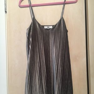 Silver Velvet Mini Dress